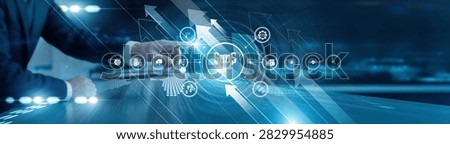 Developer touching icon and word 