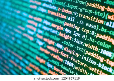Developer working on websites codes in office. Abstract IT techn