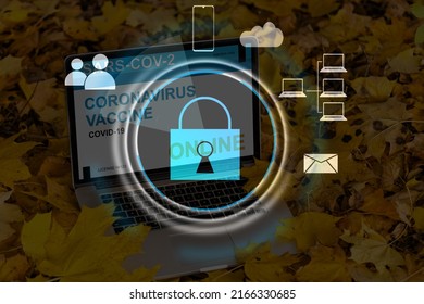 Developing network security system. Internet data security concept. laptop.