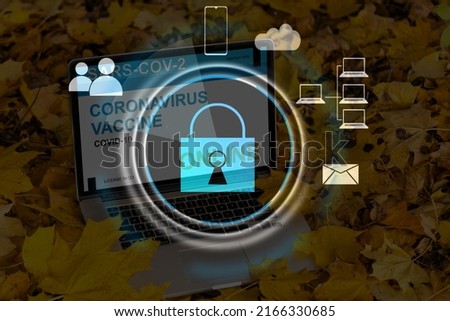 Developing network security system. Internet data security concept. laptop.