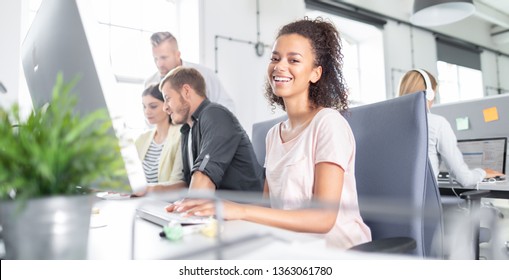 Developing programming and coding technologies. Website design. Programmer working in a software develop company office.