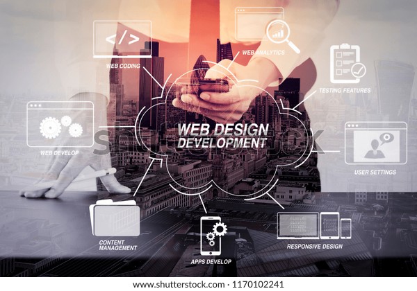 Developing Programming Coding Technologies Website Design Stock Photo ...
