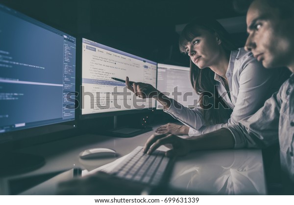 Developing Programming Coding Technologies Website Design Stock Photo ...