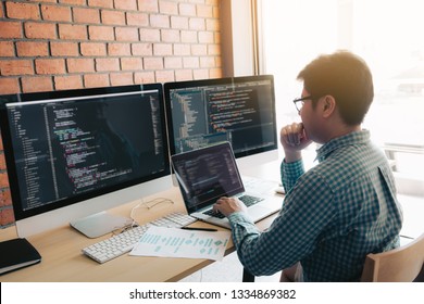 Developing programming and coding technology working in a software develop company office. - Powered by Shutterstock