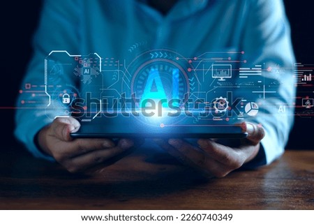 Development of artificial intelligence, AI. business people experience brain function, artificial intelligence algorithms, new generation of connected and innovative technologies, machine learning.