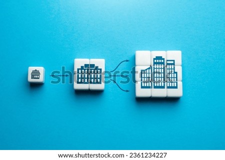 Development of the company. Effective marketing campaigns expand brand recognition and customer reach. Expanding into international markets. Open new avenues for growth. Ongoing improvement Foto stock © 