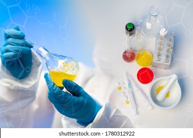 Development of new medicines. Laboratory of a pharmaceutical company. Pharmacology. Scientific research in the field of medicine. Effective vitamin complexes.