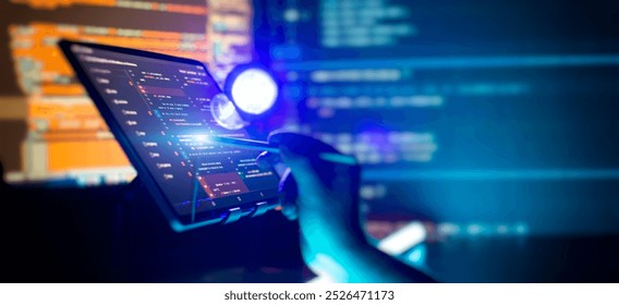 Development, programming and coding technology concept. A programmer manually works with program code - Powered by Shutterstock