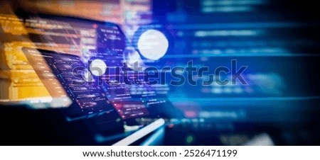 Development, programming and coding technology concept. A programmer manually works with program code