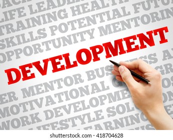 Development word cloud, business concept