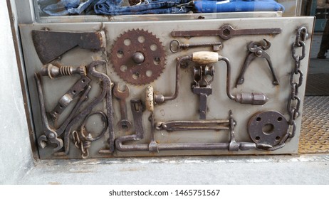 Device related to tool technology, featuring set metal. 