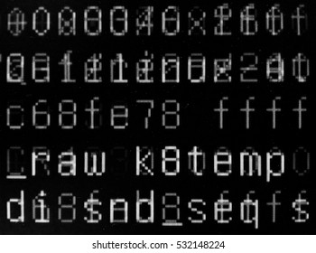Device screen with a system failure