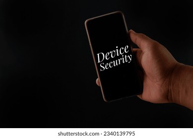 Device security word with black background