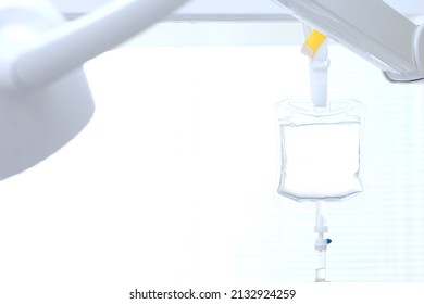 A Device For Slow Drug Administration. A Dropper With Medicine. Preparation For Dental Surgery. Medical Equipment. White Background.Copy Space.