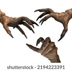 Devil hands with skin zombie ghost