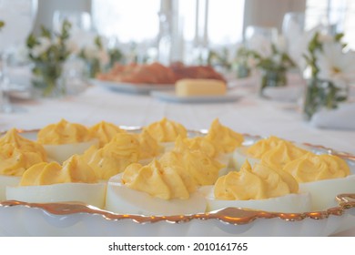 Deviled Eggs At A Easter Dinner 