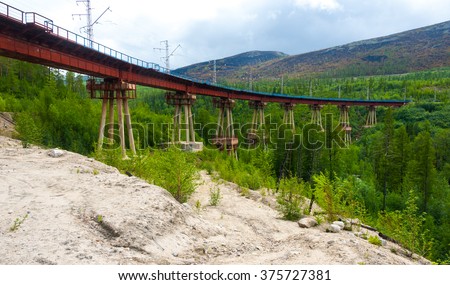Devil's bridge on the Baikal-Amur Mainline (leg of Trans Siberian Railroad) in Buryatia, Siberia, Russia