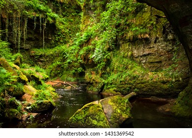 The Devil's Pulpit lies between Glasgow and Falkirk. - Shutterstock ID 1431369542