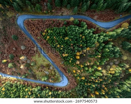 The Devil's Staircase, a single track road with a series of hairpin turns running through the Cambrian Mountains in Mid Wales