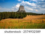 Devils Tower Rises Over the Landscape, Devils Tower National Monument, Wyoming