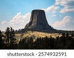 Devils Tower Rises Over the Landscape, Devils Tower National Monument, Wyoming