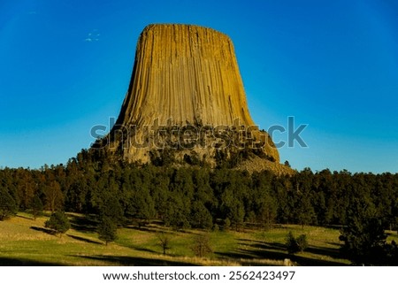 Devil's Tower in Wyoming at sunset