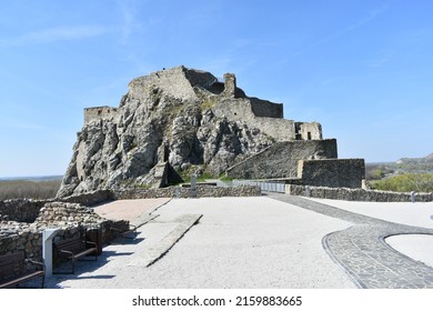 Devin Castle Is A Castle In Devín, Which Is A Borough Of Bratislava, The Capital Of Slovakia Overlooking Confluence Of Rivers Danube And Morava During Near The Austria Border.