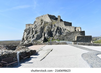 Devin Castle Is A Castle In Devín, Which Is A Borough Of Bratislava, The Capital Of Slovakia Overlooking Confluence Of Rivers Danube And Morava During Near The Austria Border.