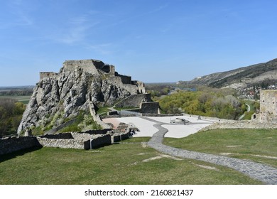 Devin Castle Is A Castle In Devín, Which Is A Borough Of Bratislava, The Capital Of Slovakia Overlooking Confluence Of Rivers Danube And Morava During Near The Austria Border.