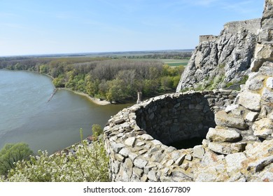 Devin Castle Is A Castle In Devín, Which Is A Borough Of Bratislava, The Capital Of Slovakia Overlooking Confluence Of Rivers Danube And Morava During Near The Austria Border.