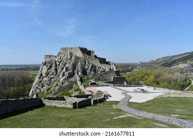 Devin Castle Is A Castle In Devín, Which Is A Borough Of Bratislava, The Capital Of Slovakia Overlooking Confluence Of Rivers Danube And Morava During Near The Austria Border.