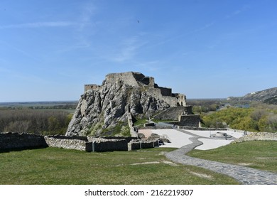 Devin Castle Is A Castle In Devín, Which Is A Borough Of Bratislava, The Capital Of Slovakia Overlooking Confluence Of Rivers Danube And Morava During Near The Austria Border.