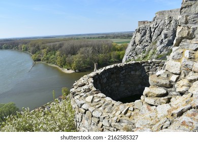 Devin Castle Is A Castle In Devín, Which Is A Borough Of Bratislava, The Capital Of Slovakia Overlooking Confluence Of Rivers Danube And Morava During Near The Austria Border.