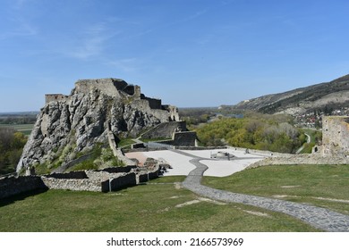 Devin Castle Is A Castle In Devín, Which Is A Borough Of Bratislava, The Capital Of Slovakia Overlooking Confluence Of Rivers Danube And Morava During Near The Austria Border.