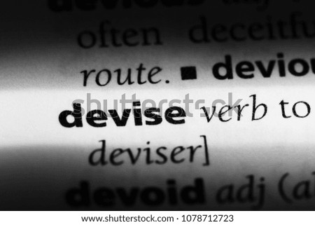 devise word in a dictionary. devise concept