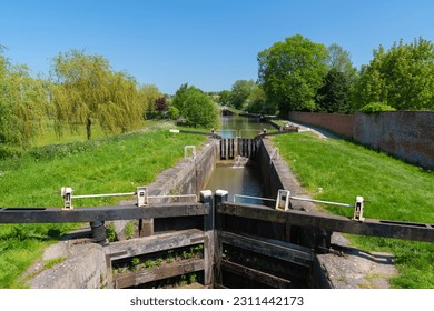 Devizes Caen Locks multiple lock gates Kennet and Avon canal Wiltshire England UK