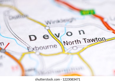 Devon. United Kingdom On A Map