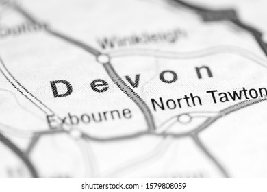 Devon. United Kingdom On A Map