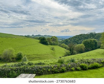 Devonshire countryside, view over fields