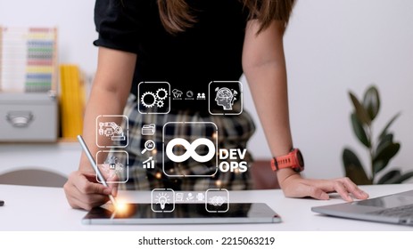 DevOps concept, software development and IT operations, agile programming