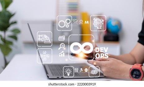 DevOps concept, software development and IT operations, agile programming