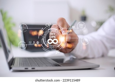 DevOps concept, software development and IT operations, agile programming