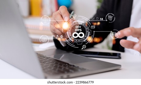 DevOps concept, software development and IT operations, agile programming