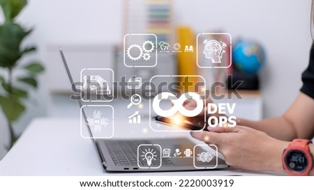 DevOps concept, software development and IT operations, agile programming