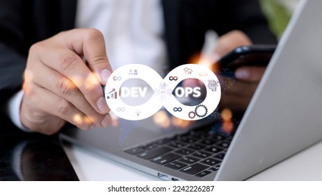 DevOps Methodology Development Operations agil programming technology concept.