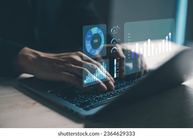 DevOps software development and IT operations programer development concept with dev and ops icon computer screen project manager operation sysadmin.working in agile methodology environment - Shutterstock ID 2364629333