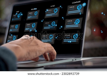 Devops team, incremental work, iterative procedures, lean project management tool. On a PC with a developer, agile software development is done using the Kanban board framework approach.
