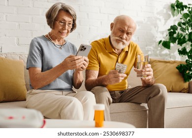 A devoted wife supports her husband with diabetes as they manage medication at home. - Powered by Shutterstock