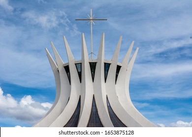 Brasília, DF-Brazil - June 28, 2015: 
Sunny Day At Cathedral Of Brasilia