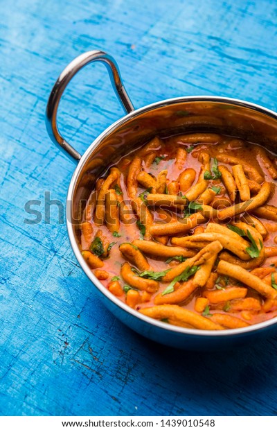 Dhaba Style Sev Bhajisabzicurry Made Tomato Stock Photo 1439010548 ...